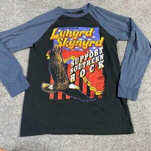 Lynyrd Skynyrd T-shirt M Black Raglan Baseball 100% Cotton Long Sleeve